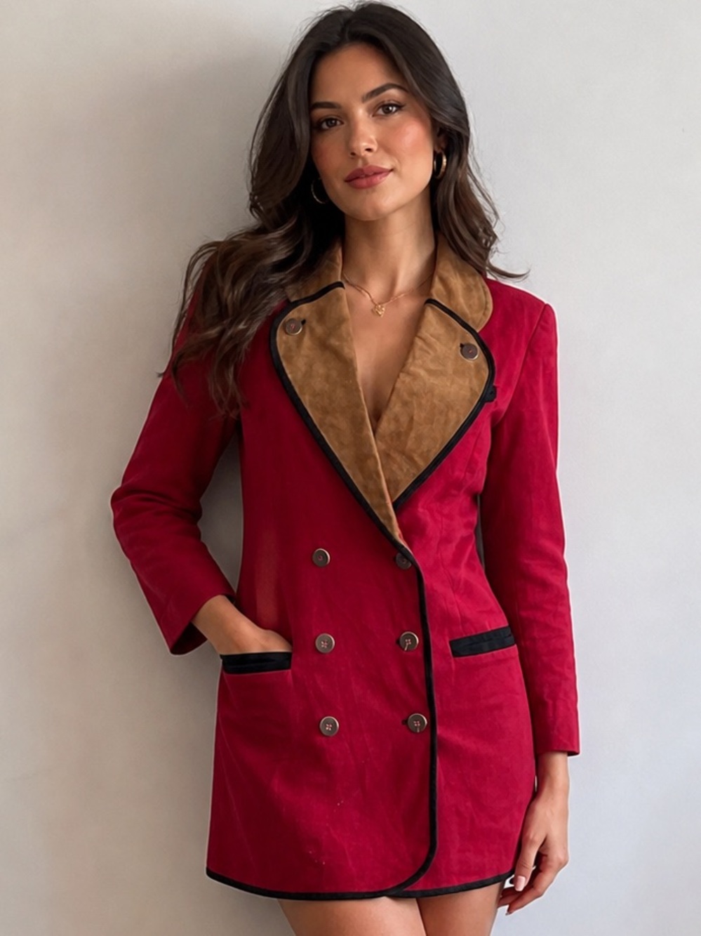 Ruff Hewn vintage blazer leather collar